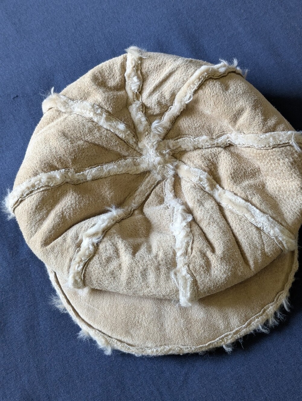 Wilsons Leather Maxima Y2K Tan Suede Sherpa Lined Hat Cap